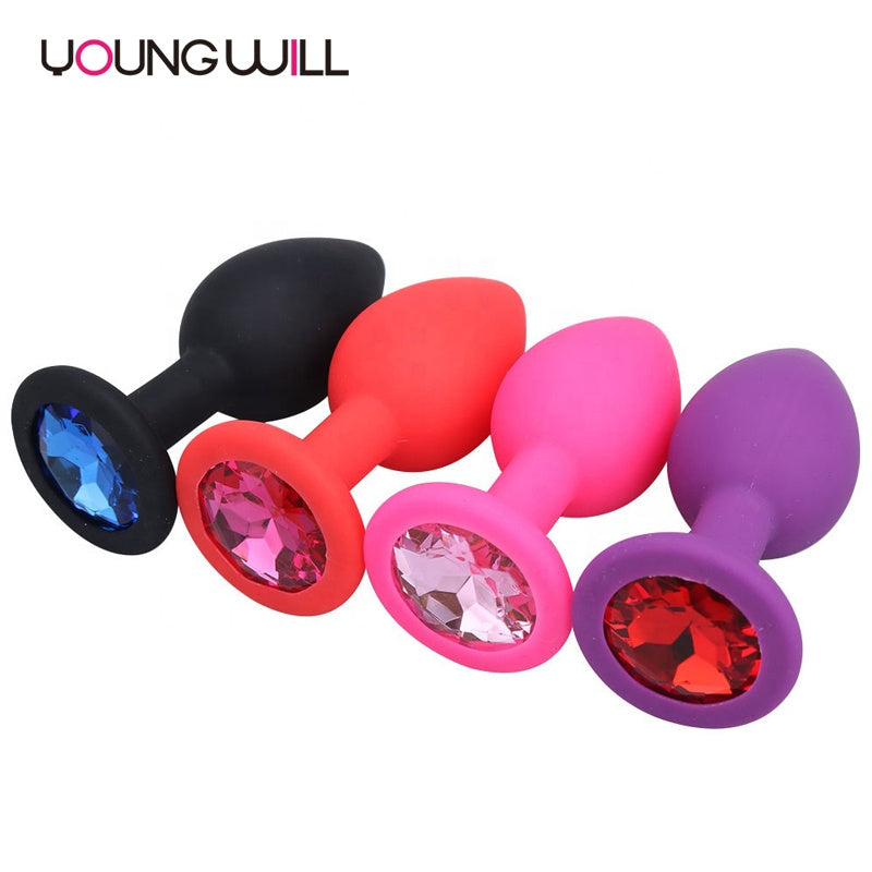 Silicone Diamante Butt Plug | Red | Small Sinful-NZ Silicone Diamante Butt Plug | Red | Small Sinful-NZ